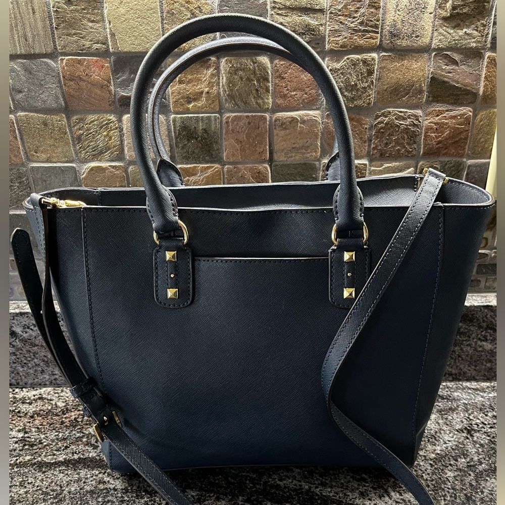 Michael Kors Blue Studded Bag & Wallet Set - Picture 2 of 13